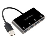 Mediacom MD-U101 hub di interfaccia USB 3.2 Gen 1 3.1 Gen 1 Type-A Nero