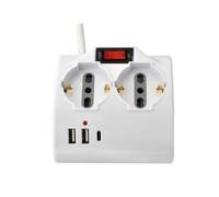 Mediacom Multipresa da Tavolo 2*Schuko 10/16A 2*Bipasso 10/16A 2*USB 5V/2.4A USB-C 5V/3A 1.5m Bianco