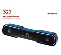 MEDIACOM Soundbar M-MSS20 USB JACK 3.5MM nero per PC/TV/Notebook Led RGB 12W