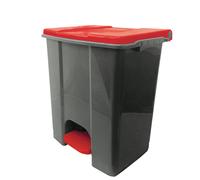 Medial - 912677 - Contenitore mobile Ecoconti - a pedale - 60 L - plastica riciclata - grigio-rosso - Medial - 97425 - Conf. da 1 Pz. - 912677