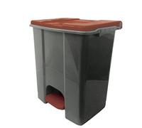 Medial - 912679 - Contenitore mobile Ecoconti - a pedale - 60 L - plastica riciclata - grigio-marrone - Medial - 97427 - Conf. da 1 Pz. - 912679