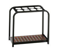 Medial International portaombrelli in metallo 520x260x525 mm da 8 posti di colore nero - nero metallo 714019