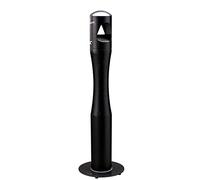 Medial International posacenere in acciaio inox a colonna sagomato 130x290x1000 mm di colore nero - nero acciaio inox 108006
