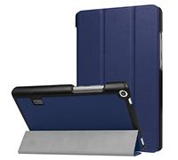 mediapad T3 7.0 custodia, Saturcase PU custodia pieghevole con supporto tablet custodia protettiva per Huawei MediaPad T3 7.0 Dark Blue