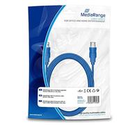 MediaRange 3m, USB3.0-A - USB3.0-A 3m USB A USB A Male Female Blue USB Cable - USB Cables (USB3.0-A - USB3.0-A, 3 m, USB A, USB A, 3.0 (3.1 Gen 1), Male/Female, Blue)