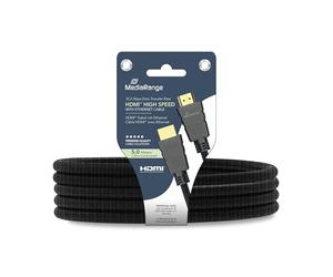 Mediarange 813133 mrcs211 - cavo di collegamento hdmi, 5 m, guaina tessile, 10,2 gb