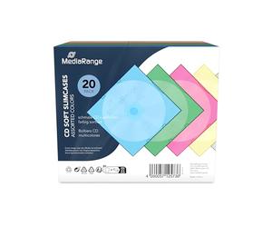 MediaRange BOX37 Custodie Morbide CD Soft Cases Slim, 20 pezzi, 5 colori x 4 custodie
