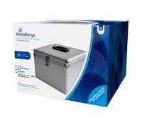 MEDIARANGE BOX76 Valigetta rigida 300 dischi Argento Tessuto felpato Plastica