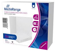 MediaRange Cajas CD doble, 10 mm, Transparente, 5 unidades Custodia Jewel 2dischi Trasparente