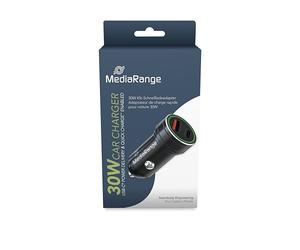 MediaRange Caricabatteria da auto con 1 porta USB-A e 1 porta USB-C, caricabatteria da auto per accendisigari, uscita 3,4 A, compatibile con tutti i normali smartphone e tablet con porta micro USB