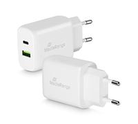 MediaRange Caricatore da 25 W con uscita USB-A e USB-C, bianco