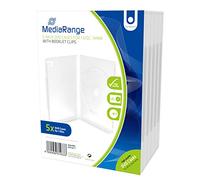 MediaRange - Custodia DVD vuota per 1 disco, 14 mm, confezione da 5, colore: Trasparente