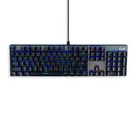 MediaRange Gaming Series - Tastiera meccanica cablata con 104 tasti e 14 modalità di colore, QWERTY (UK), nero/argento
