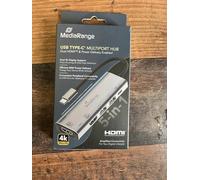 MediaRange HUB USB-C 5 in 1 adattatore multiporta, argento