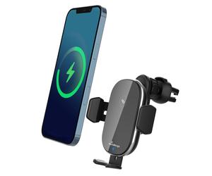 MediaRange Inductive Car Fast Charging Station - Car Mobile Phone Holder with Ch