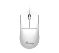 MediaRange mouse ottico cablato 3 tasti con ruota di scorrimento, 1000 DPI, simmetrico, cavo da 1,5 m, bianco