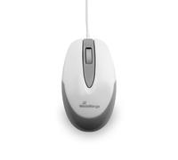 MediaRange Mouse PC compatto con cavo e 3 pulsanti, sensore ottico da 1000 dpi, mouse ottico con rotella di scorrimento, con cavo di collegamento USB 2.0, adatto per destrorsi e mancini, colore bianco