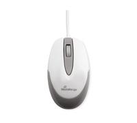 MediaRange Mouse PC compatto con cavo e 3 pulsanti, sensore ottico da 1000 dpi, mouse ottico con rotella di scorrimento, con cavo di collegamento USB 2.0, adatto per destrorsi e mancini, colore bianco