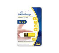 MediaRange USB nano flash drive stick paper-clip GIALLO, 16GB - MR976