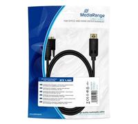 MediaRange MRCS131 - Cavo da DVI a DisplayPort™, contatti dorati, presa DVI-D (24 + 1 pin)/DP maschio, 2 m, colore: Nero