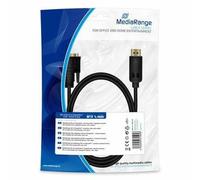 MediaRange MRCS131 - Cavo da DVI a DisplayPort™, contatti dorati, presa DVI-D (24 + 1 pin)/DP maschio, 2 m, colore: Nero