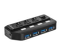 MediaRange MRCS505 hub di interfaccia 5000 Mbit/s Nero (USB-HUB 4-Port USB 3.0 extern - schwarz - Warranty: 12M)