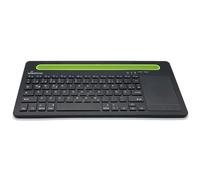 MediaRange, Tastiera Bluetooth compatta multi-pairing wireless con 78 tasti e touchpad, QWERTZ (DE/AT/CH), nero/verde