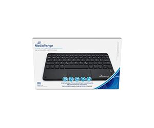MediaRange Tastiera wireless compatta con 64 tasti e touchpad, tastiera QWERTY (GR), nero, MROS130-GR, dimensioni standard