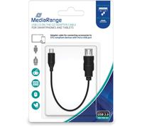 MediaRange USB On-The-Go Adapterkabel, Micro USB 2.0 Stecker/USB 2.0 Buchse, 20c