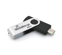 MediaRange USB-Stick schwarz, silber 256 GB NUOVO