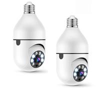 Mediawave Store 2 Telecamera Wi-Fi - Camera Nascosta 360°, Lampada Esterno ed Interno - Lampadina Zoom HD con Controllo da Remoto Microfono e Audio Bidirezionale - Sicurezza Casa, Visione Notturna