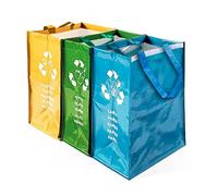 Mediawave Store - Borse Colorate 004620 per Raccolta differenziata Set 3 Pz autoportanti Armadio, Cassetto, Adatte per Il Riciclaggio, Rifiuti Speciali, Sacchetti in Plastica, per Vetro, Carta