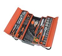 Mediawave Store - Cassetta Porta Attrezzi, Valigetta Portatile, Cassetta 85 Pezzi, Utensili di Ferramenta, Kit di Attrezzi, Valigetta Porta Utensili in Metallo, Cacciavite, Cricchetto, 5 Scomparti