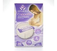 Mediawave Store - Coppette Assorbilatte Setablu 20 pz 591687 Sottili, Invisibili e Super Assorbenti, Coppette Assorbilatte Monouso, Ultrasottili, per Perdite Latte dal Seno, Articoli Allattamento