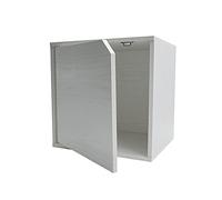 Mediawave Store - Cubo Modulare Libreria Cemento Frassinato Anta Apribile CUBE STACK 13232, per Spazi Interni, Mensola da Parete per Ingresso, Soggiorno, Camera da letto, Cameretta (Bianco)