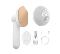 Mediawave Store - Mini Ferro da Stiro Ricaricabile e Levapelucchi 2 in 1. Stiratura Portatile Veloce: Soluzione Ideale da Viaggio (Bianco)