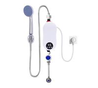 Mediawave Store - Mini Scaldabagno Elettrico Istantaneo 3500W. Con miscelatore e termostato, offre acqua calda immediata ed efficiente. Ideale per piccoli spazi
