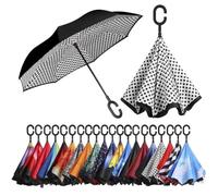 Mediawave Store - Ombrello Pioggia Inverso, Antivento, Ombrello Pioggia da Viaggio, Ombrello Inverso Reversibile Con Apertura Scatto Al Contrario