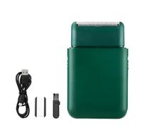 Mediawave Store - Rasoio Barba e Basette da Uomo, USB, Portatile, Professionale, Rasoio Elettrico, Doppia Testina di Ricambio, Depilatore Basette, Rasoio Uomo Ricaricabie (Verde)