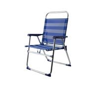 Mediawave Store - Sedia Sdraio Spiaggina Relax in Alluminio e Textilene. Prendisole Richiudibile e Leggero Ideale per Mare, Spiaggia e Giardino (Blu a righe)
