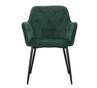 Mediawave Store - Set 2 Poltrone in Velluto QUEEN Retrò, con Schienale Imbottito disponibile in vari Colori e Struttura Nera, per un tocco vintage e confortevole in ogni ambiente (Verde)