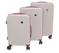 Mediawave Store Set 3 Trolley Rigidi Tris Valigie ABS (Rosa Chiaro)