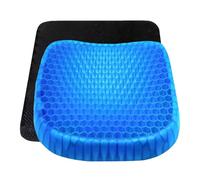 Mediawave Store - Set Cuscini Gel Traspirante Antidecubito, Assorbe Punti di Pressione, Sedute Prolungate, Nido d'Ape, Gel Ergonomico, 37x30x4cm, Cuscini Gel Traspirante Antidecubito (1)