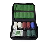 Mediawave Store - Set Poker 150 fiches con Astuccio 1 Mazzo di Carte e Tappeto Verde per Gioco, Gioco Casinò, da Tavola, Gioco di società, di Gruppo, Set Gioco del Poker, Texas Hold 'Em Completo