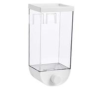 Mediawave Store - WOOCereal Dispenser Contenitore da 1,5Kg Per Cereali Frutta Secca Legumi Pasta e Riso 210245, Erogatore di Cereali da Parete, Distributore di Corn Flakes, Bianco