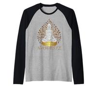mediazione, Fiore di Loto, Namaste Buddha Maglia con Maniche Raglan