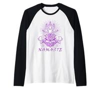 Mediazione, Sede del Loto, Fiore di Loto, Namaste Buddha Maglia con Maniche Raglan