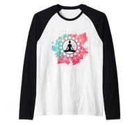 Mediazione Sedile del Loto, Fiore di Loto, Geometria Namaste Maglia con Maniche Raglan