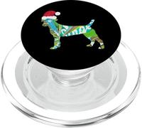 Medica mista collage arte cane cucciolo in Santa Hat Merry Ho Ho PopSockets PopGrip per MagSafe