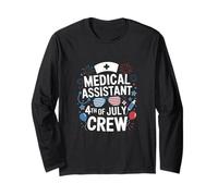 Medical Assistant 4th of July Patriotic American Flag Design Maglia a Manica